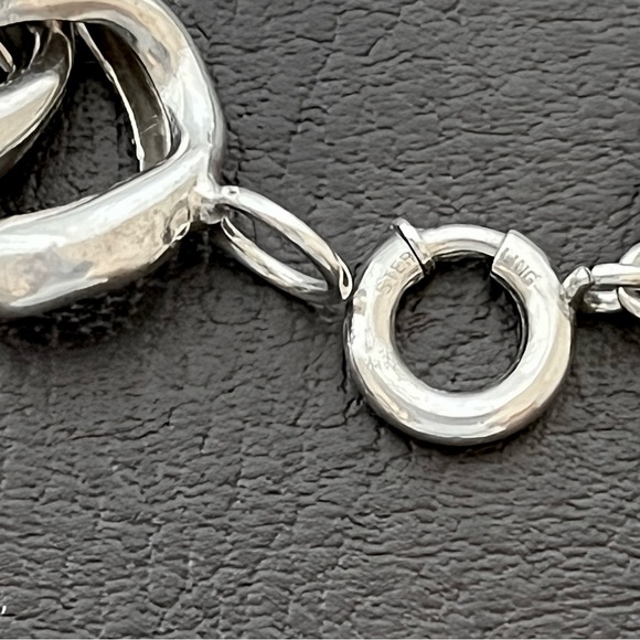 Vintage sterling silver wide Cuban link chain bracelet - Picture 6 of 9